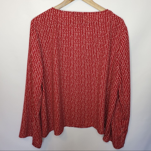 Forever 21 Plus Top Red Geo Print Caged V Neck - Picture 3 of 6